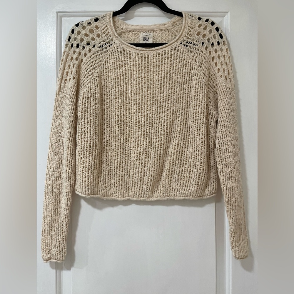 Billabong long sleeve crochet top